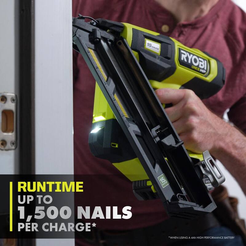 Clavadora de acabado angular RYOBI ONE+ HP 18V Brushless inalámbrica de 15 calibres a 34 grados (Herramienta solamente) - PBL375B