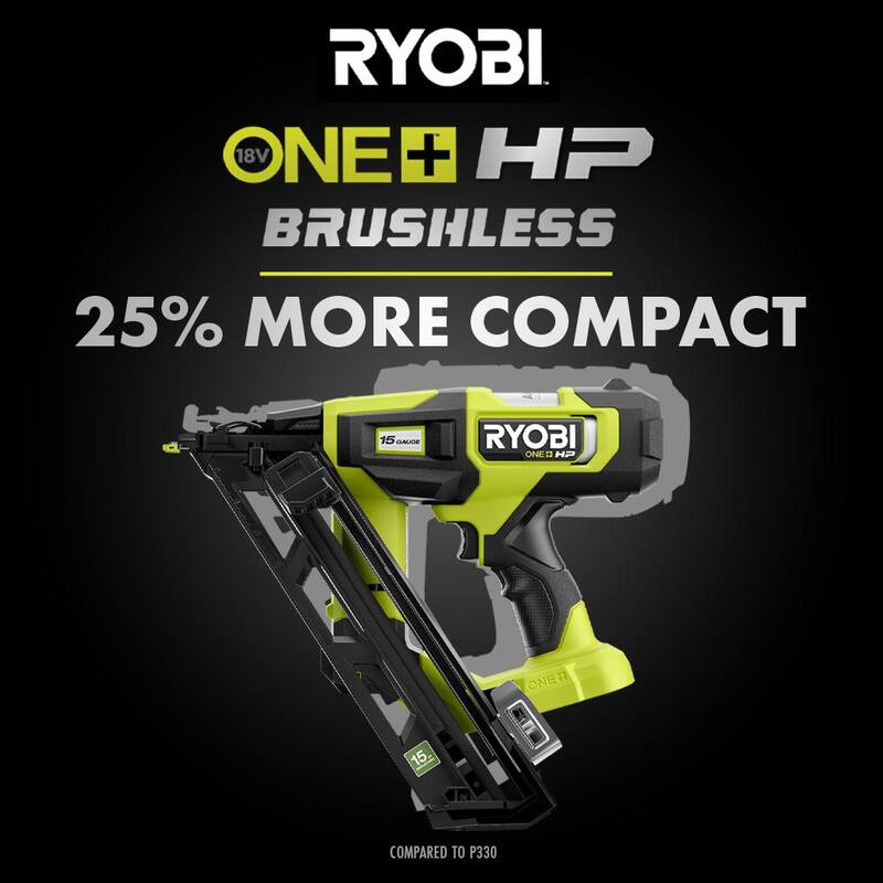 Clavadora de acabado angular RYOBI ONE+ HP 18V Brushless inalámbrica de 15 calibres a 34 grados (Herramienta solamente) - PBL375B