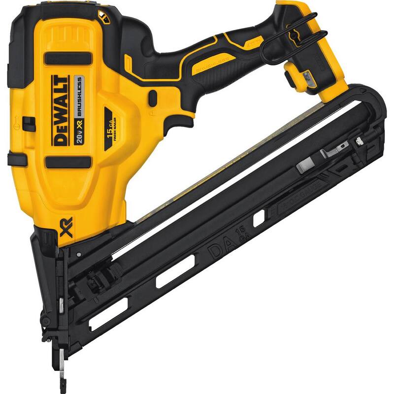 Clavadora angular inalámbrica DEWALT 20V MAX XR de 15 calibres con batería compacta de iones de litio de 20V MAX 4.0Ah - DCN650BWDCB240