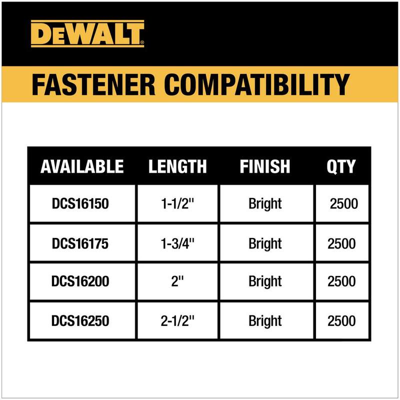 DEWALT 20V MAX XR Clavadora inalámbrica de acabado de calibre 16 con batería de 2.0Ah, cargador y bolsa de kit - DCN662D1