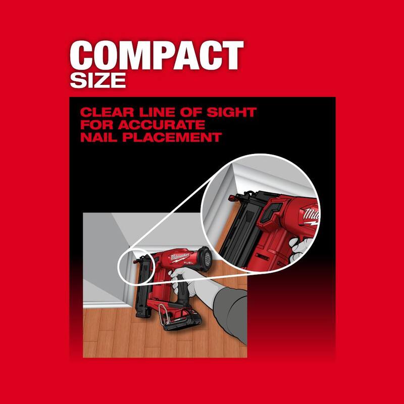 Milwaukee M18 FUEL 18-Volt Lithium-Ion Brushless Gen II Clavadora inalámbrica de clavos calibre 18 (2 herramientas) - 2746-20-2746-20