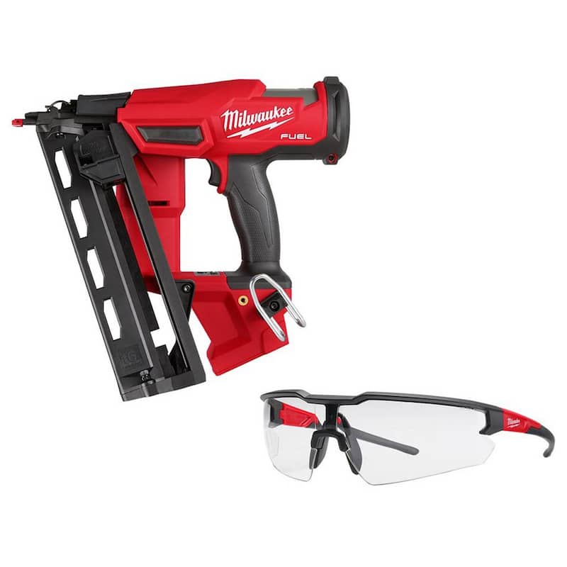 Milwaukee M18 FUEL 18-Volt Lithium-Ion Brushless Cordless Gen II 16GA Finish Nailer Tool-Only w/Clear Anti Scratch Safety Glasses - 2841-20-48-73-2010

Clavadora de acabado Milwaukee M18 FUEL de 18 voltios, sin escobillas, de ion de litio, inalámbrica, de 16GA Gen II, solo herramienta con lentes de seguridad transparentes antirrayaduras - 2841-20-48-73-2010
