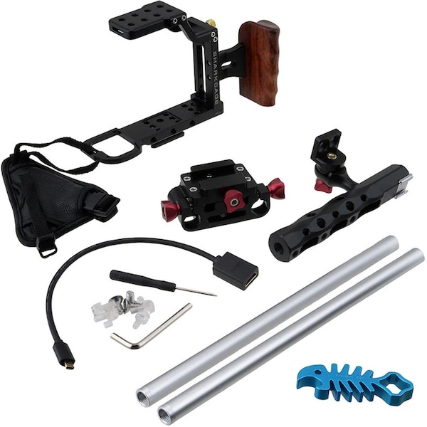 Fotodiox Pro Cinema Sharkcage for Sony 7-Series Camera, Black - SHARKCAGE-A7-BLACK