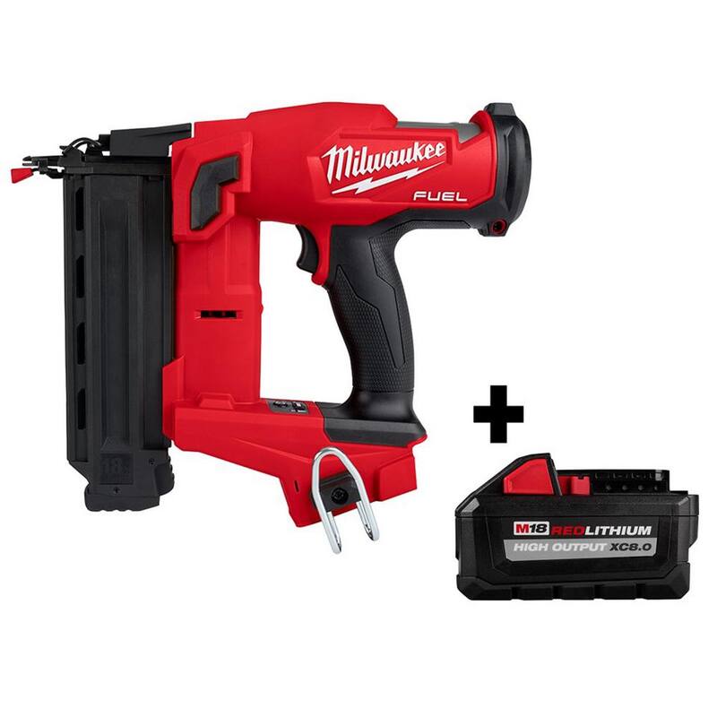 Milwaukee M18 FUEL 18-Volt Lithium-Ion Brushless Cordless Gen II 18-Gauge Brad Nailer con Batería de Alta Capacidad XC 8.0 Ah - 2746-20-48-11-1880