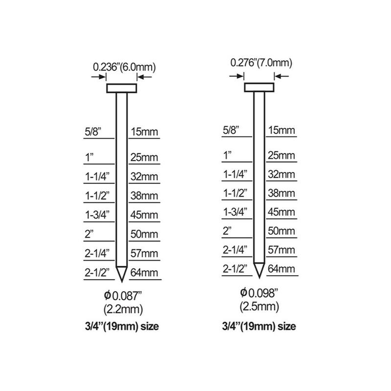 Clavadora neumática de concreto de calibre 14 de 2-1/2 pulgadas de servicio pesado - PCTN64
