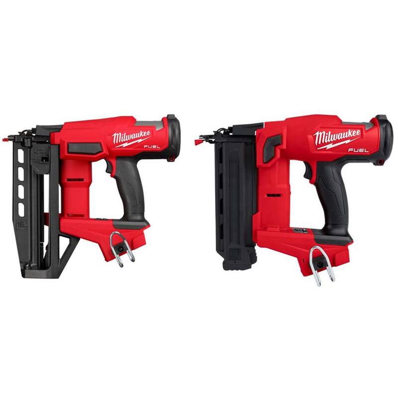 Clavadora de acabado recto Milwaukee M18 FUEL de 18 voltios de 16 calibres sin escobillas de iones de litio inalámbrica Gen ll con clavadora de 18 calibres (Solo herramienta) - 3020-20-2746-20.