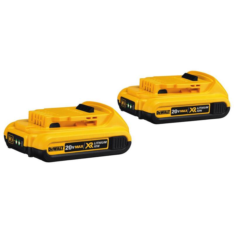 DEWALT 20V MAX XR Lithium-Ion 16-Gauge Electric Cordless Angled Finishing Nailer con (2) paquetes de baterías compactas de 2.0Ah - DCN660BW203-2