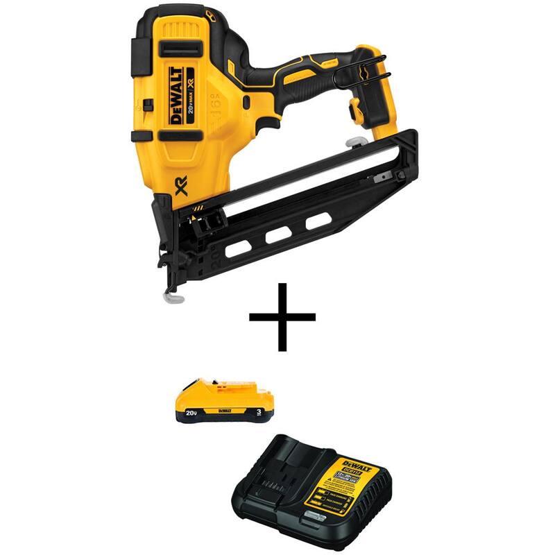 DEWALT 20V MAX XR Clavadora angular inalámbrica de acabado con batería de 3.0Ah y cargador - DCN660BW230C