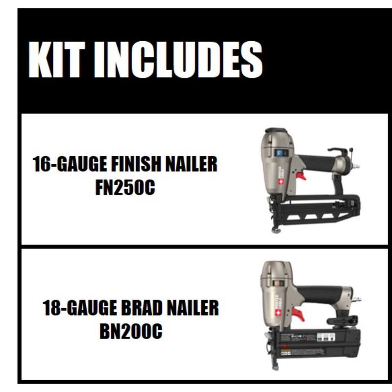 Kit clavadora neumática de calibre 16 de 2-1/2 pulg y Kit clavadora neumática de calibre 18 - FN250CBN200C