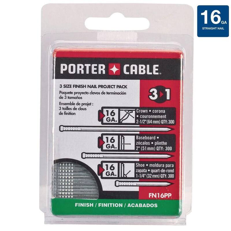 Kit de clavadora neumática de calibre 16 de 2-1/2 pulgadas y paquete de proyecto de clavos de acabado de calibre 16 (900 por caja) - FN250C con FN16PP
