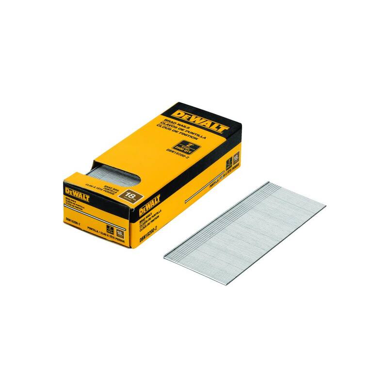 Clavadora neumática de calibre 18 DEWALT con clavos de metal de calibre 18 de 2 pulgadas (2500 por paquete) - DWFP12233W200-2