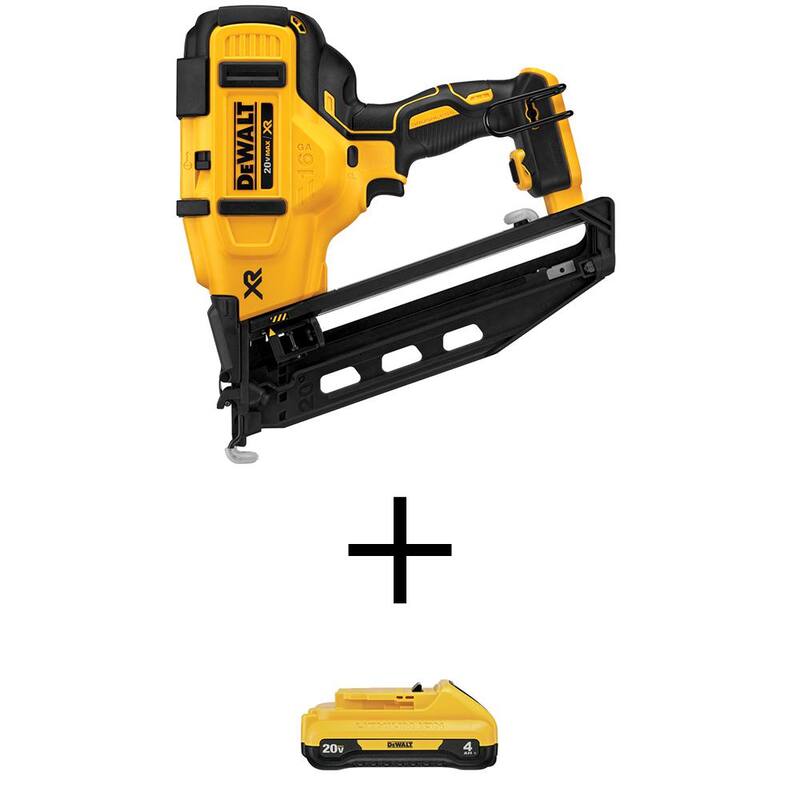 DEWALT 20V MAX XR Clavadora Angular Inalámbrica de Acabado de Calibre 16 con Batería Compacta 4.0Ah 20V MAX - DCN660BWDCB240