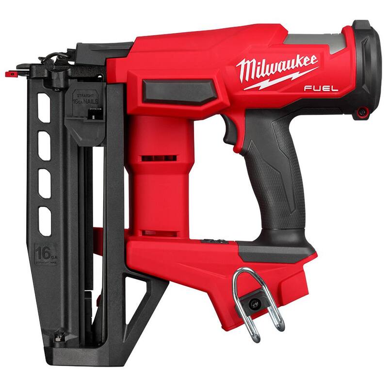 Clavadora recta de acabado inalámbrica sin escobillas de litio de 18 voltios Milwaukee M18 FUEL de segunda generación con calibre 16, con (1) batería de 3 Ah/cargador - 3020-20-48-59-1835