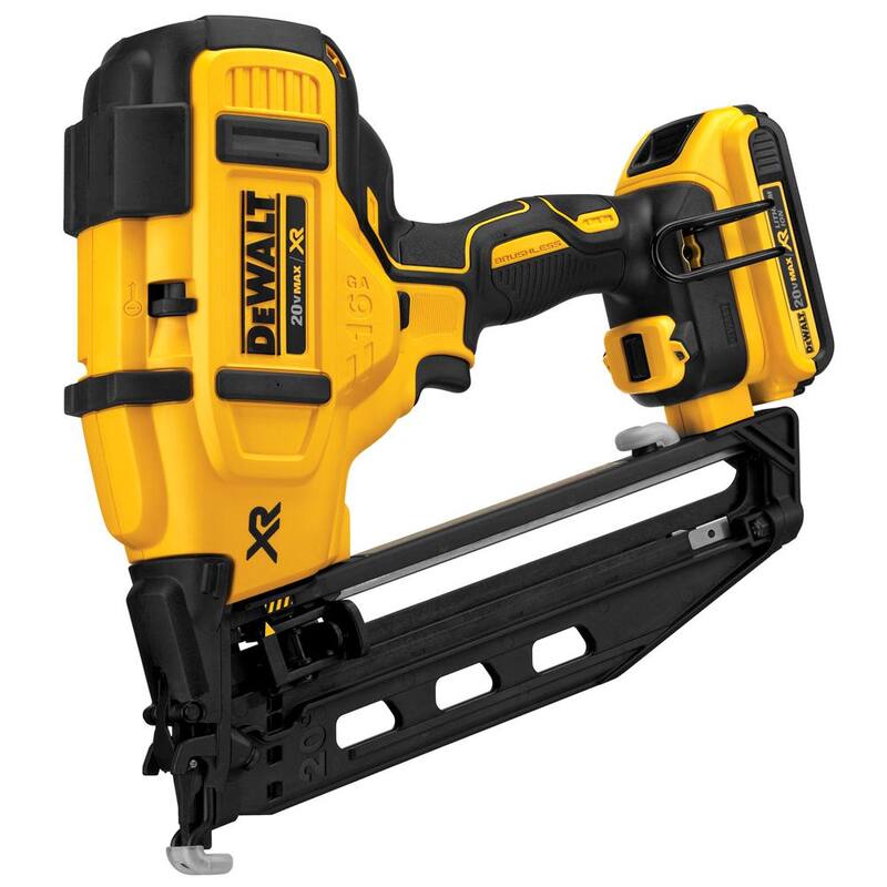 DEWALT 20V MAX XR Kit de clavadora angular sin cable de 16 calibres de iones de litio y clavadora de brads de 18 calibres - DCN660D1w/DCN680B