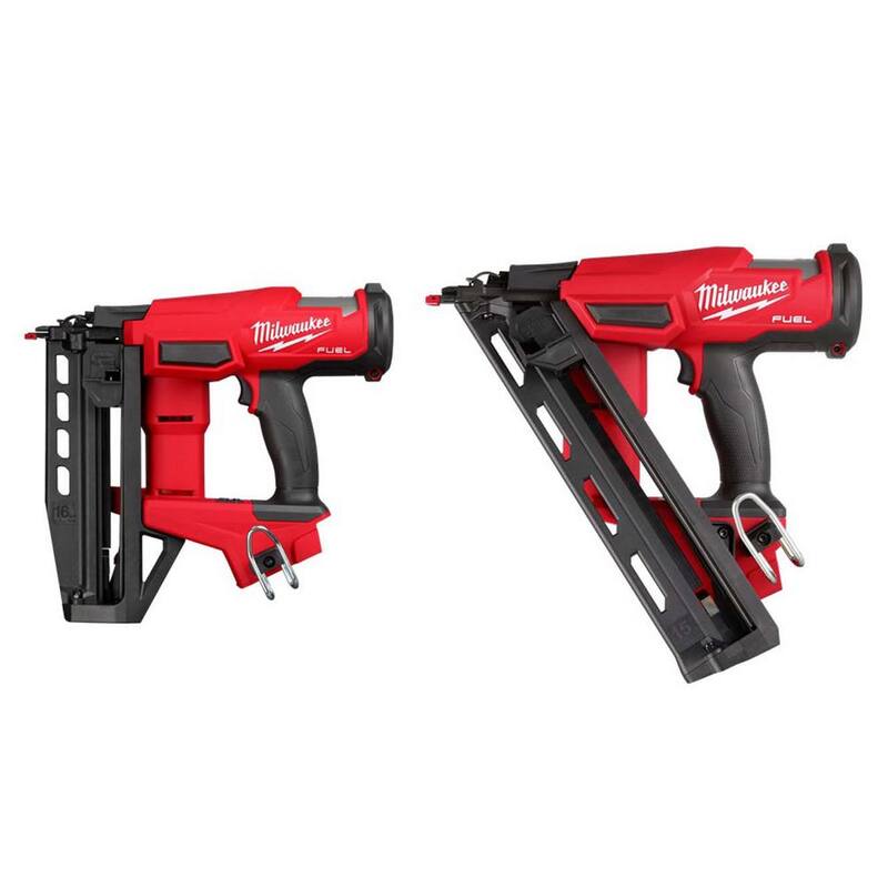 Milwaukee M18 FUEL 18-Volt Lith-Ion Cordless 16-Gauge Straight Finish Nailer w/15-Gauge Angled Finish Nailer (Solo Herramienta) - 3020-20-2839-20