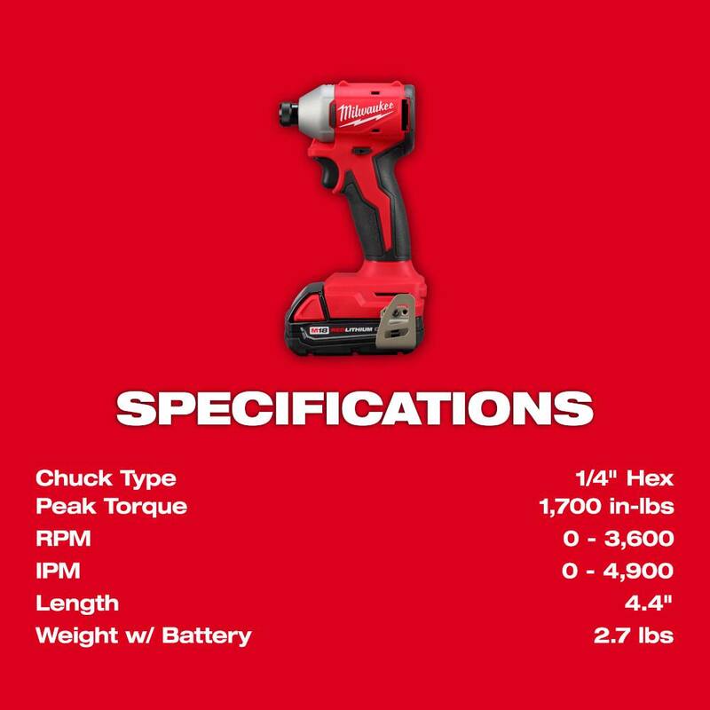 Milwaukee M18 FUEL 18-Volt Lithium-Ion Brushless Cordless Gen II 18-Gauge Brad Nailer con Kit de Impact Driver 1/4" Hex Brushless M18 - 2746-20-3650-21P