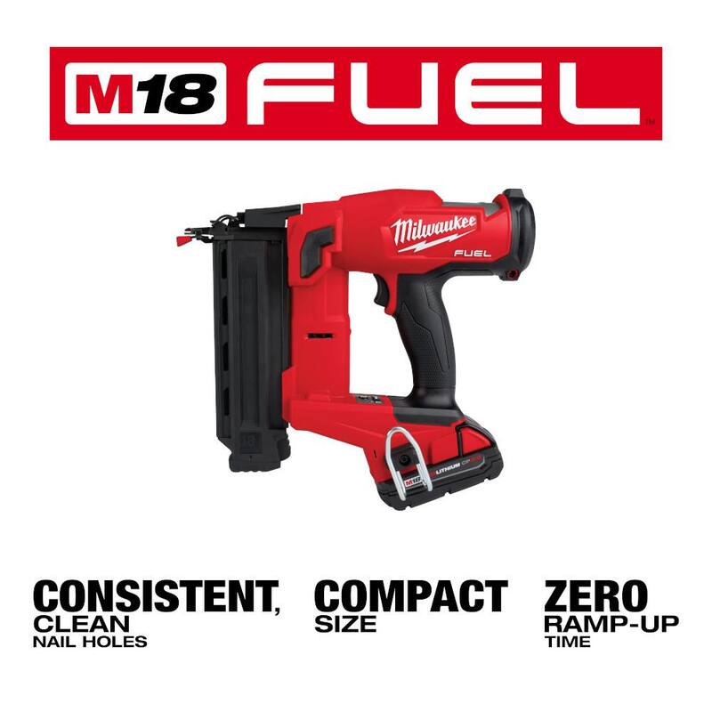 Milwaukee M18 FUEL 18-Volt 18-Gauge Lithium-Ion Brushless Cordless Gen II Brad Nailer Kit y Lentes de Seguridad de Alto Rendimiento - 2746-21CT-48-73-2020