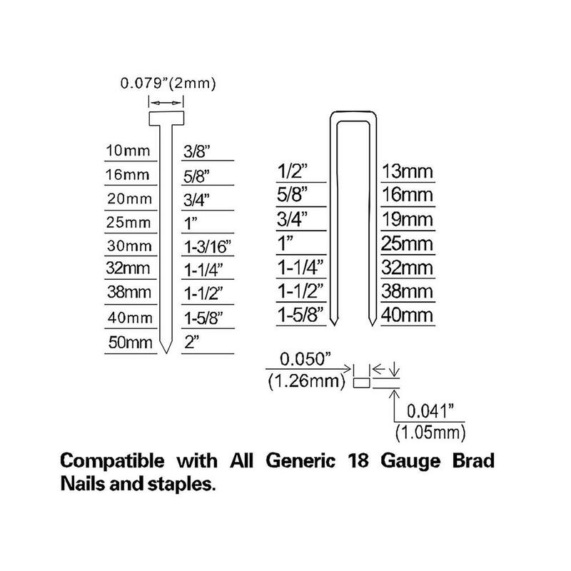 NuMax Pneumatic 2 en 1 Clavadora y Grapadora de calibre 18 con sujetadores (4000 piezas) - S2118GWN