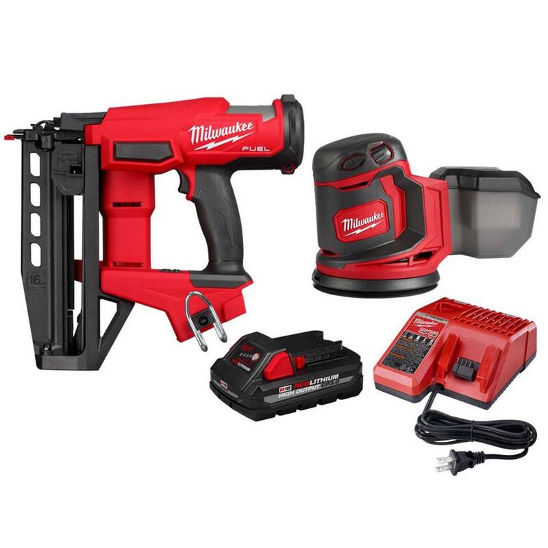 Milwaukee M18 FUEL 18-Volt Lith-Ion Brushless Cordless 16-Gauge Straight Finish Nailer w/Orbit Sander & (1) 3 Ah Battery/Charger - 3020-20-2648-20-48-59-1835

Clavadora de acabado recto inalámbrica sin escobillas de 16 calibres Milwaukee M18 FUEL 18-Volt de iones de litio con Lijadora de órbita y (1) Batería/Cargador de 3 Ah - 3020-20-2648-20-48-59-1835