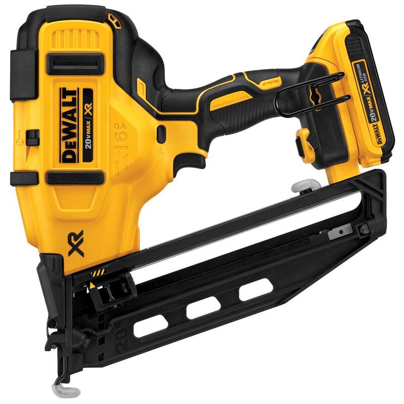 Kit de clavadora angular inalámbrica DEWALT 20V MAX de calibre 16 y 20V MAX 1/4 pulg. Destornillador de impacto inalámbrico - DCN660D1 w/DCF885B