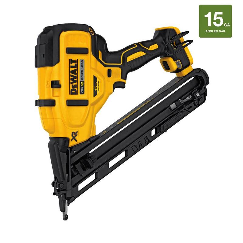 Clavadora de acabado angular inalámbrica de 15 ga con batería de iones de litio DEWALT 20V MAX XR y paquete de batería de iones de litio compacto de 2.0 Ah DEWALT 20V MAX - DCN650BWDCB203