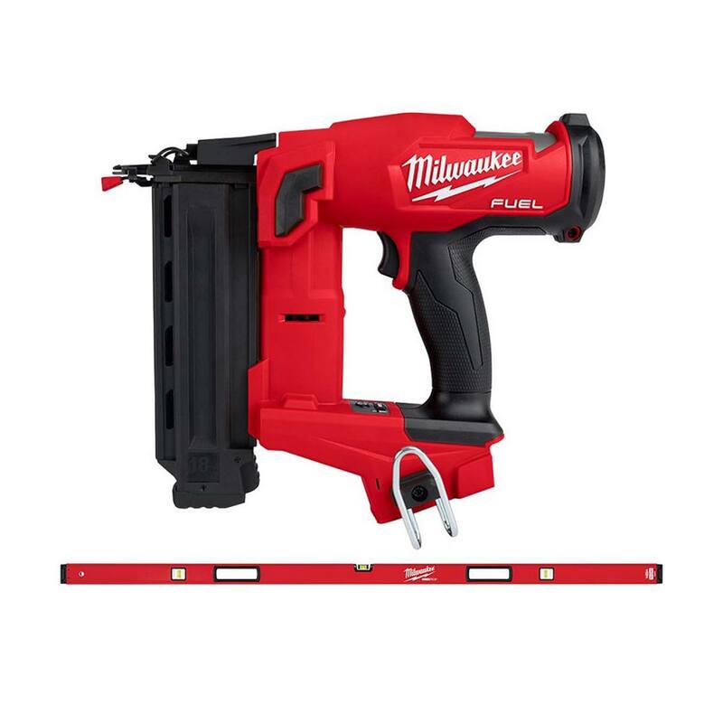 Milwaukee M18 FUEL 18-Volt Lithium-Ion Brushless Cordless Gen II 18-Gauge Brad Nailer (Solo la Herramienta) con Nivel de Burbuja REDSTICK de 72 pulgadas - 2746-20-MLBX72