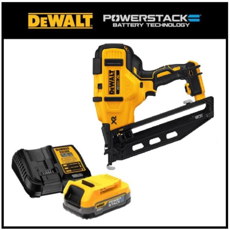 DEWALT 20V MAX XR Clavadora angular inalámbrica de calibre 16 con batería de 1.7Ah y cargador - DCN660BWDCBP034