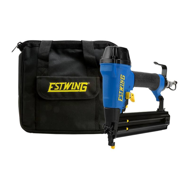 Clavadora neumática con cable de 18 calibre de 2 pulgadas de Estwing con gancho de cinturón de metal, accesorio giratorio industrial de 1/4 de pulgada NPT y bolsa - EBR50