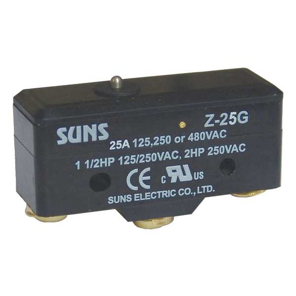 Interruptor de acción rápida industrial Zoro Select, con pin y actuador de émbolo, SPDT, clasificación de contacto de 25A @ 480V CA - 5JEG0