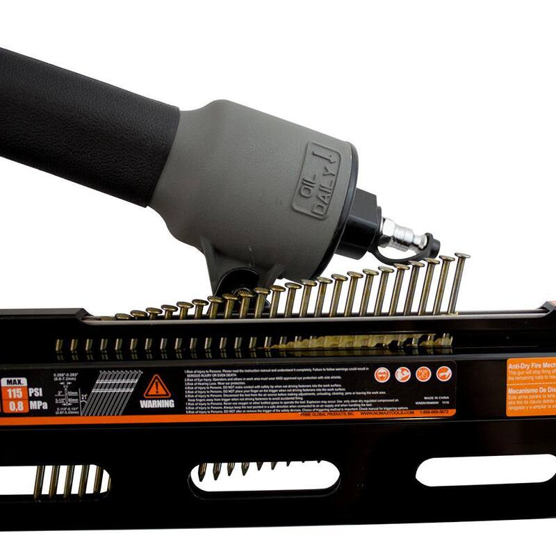 NuMax Pneumatic 21 Degree 3-1/2 in. Framing Nailer - SFR2190

Clavadora neumática de 21 grados y 3-1/2 pulgadas - SFR2190