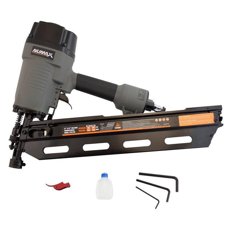 NuMax Pneumatic 21 Degree 3-1/2 in. Framing Nailer - SFR2190

Clavadora neumática de 21 grados y 3-1/2 pulgadas - SFR2190