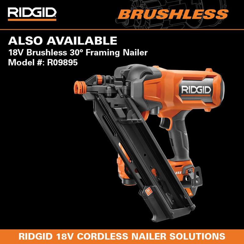 Clavadora de armazón RIDGID neumática de 30 a 34 grados y cabeza recortada de 3-1/2 pulgadas - R350CHD