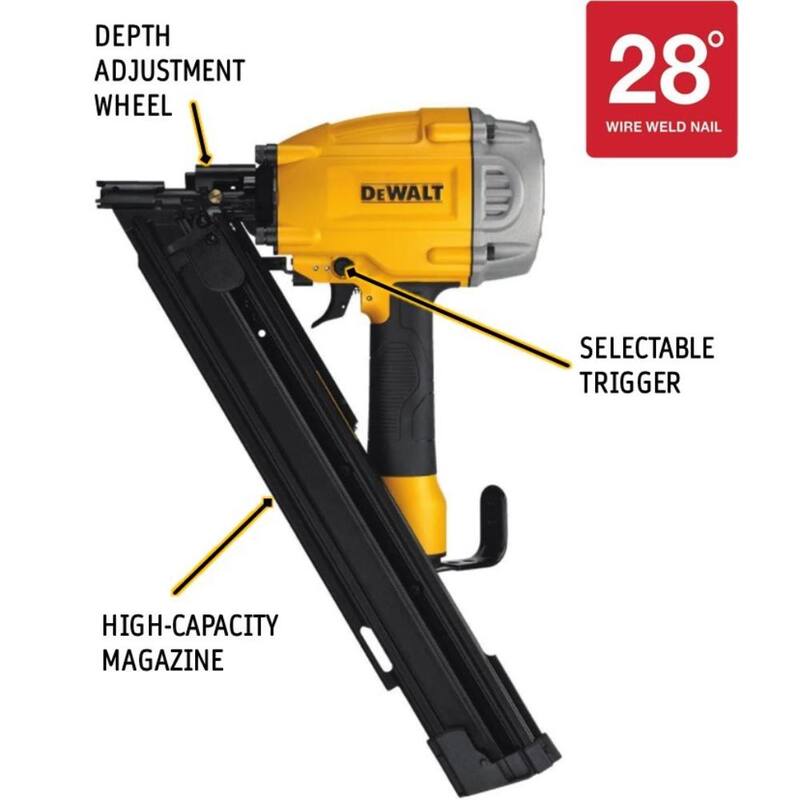 Clavadora para armazones con cable de 28 grados DEWALT - DWF83WW