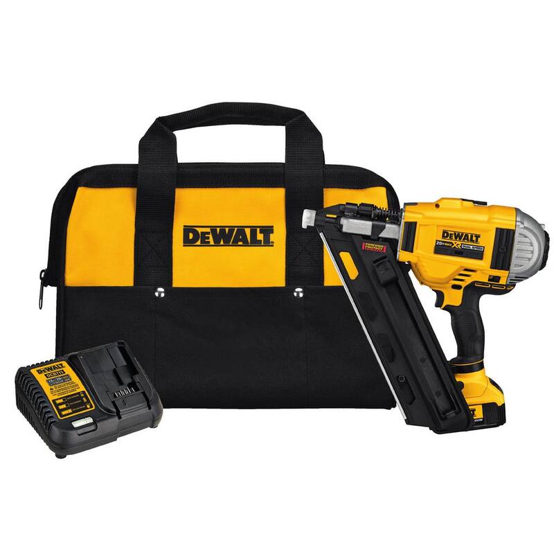 DEWALT 20V MAX XR Litio-Ion Clavadora Inalámbrica para Molduras a 30 grados, Clavadora de Brad de Calibre 18 y (1) Batería de 4.0Ah y (1) Batería de 2.0Ah - DCN692M1w/DCN680B+DCB203