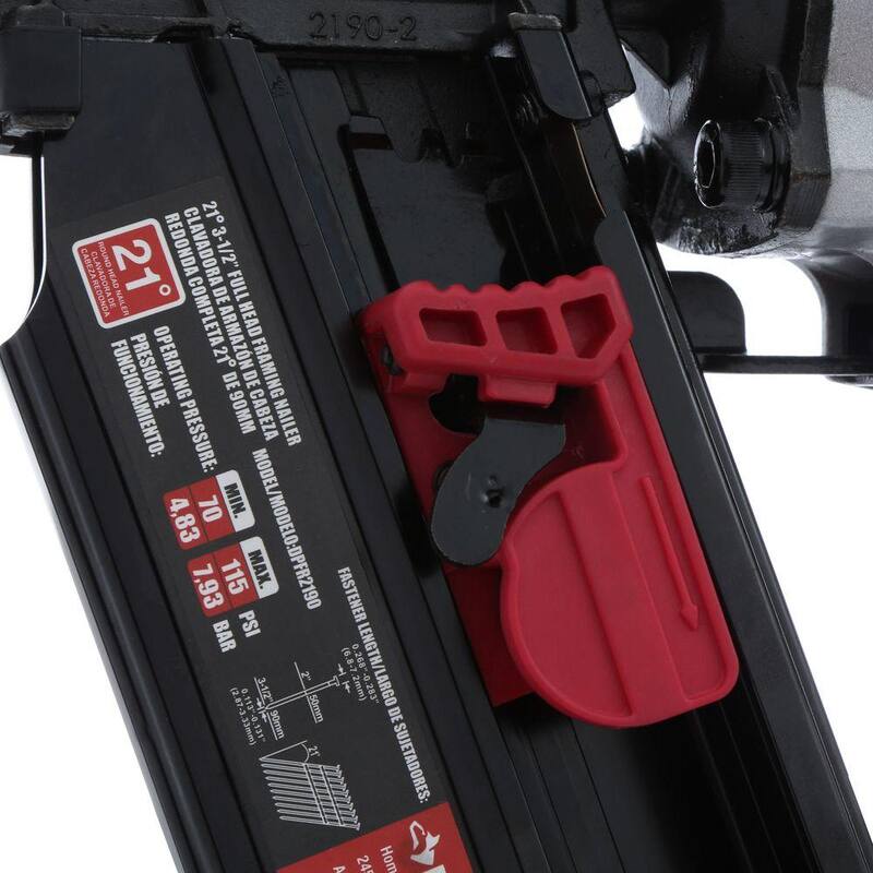 Clavadora neumática de cabezal redondo completo de 21 grados de Husky y kit de clavadora neumática mini palm con clavos - DPFRPNCB