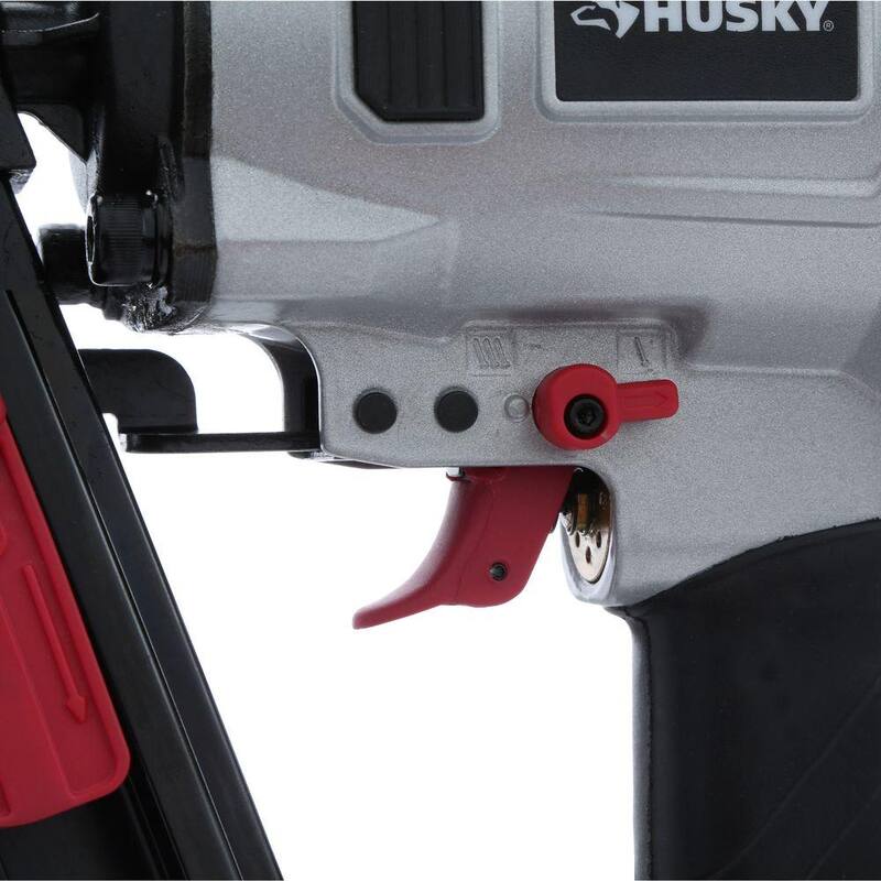 Clavadora neumática de cabezal redondo completo de 21 grados de Husky y kit de clavadora neumática mini palm con clavos - DPFRPNCB