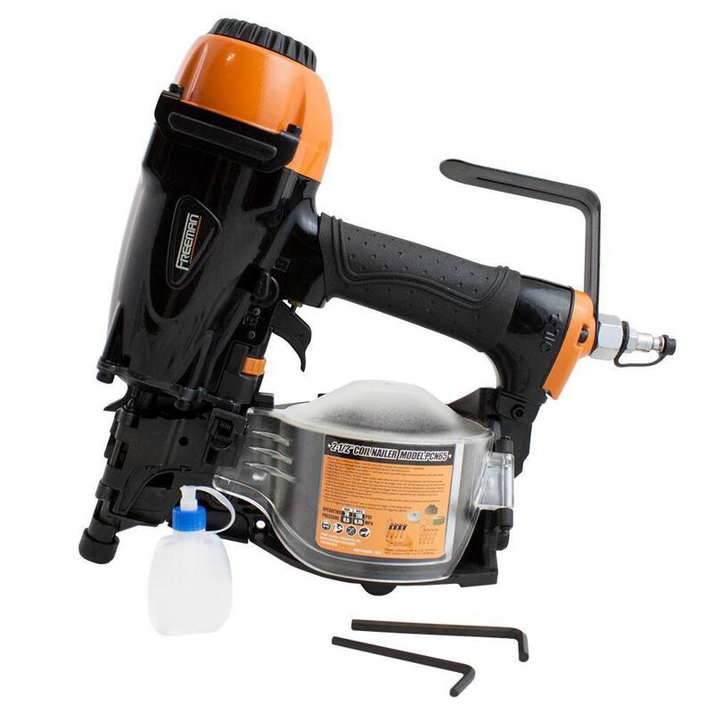 Freeman Pneumatic 3-1/2 in. 21-Degree Framing Nailer con Estuche de Almacenamiento y Kit de Pneumatic 2-1/2 in. 15-Degree Coil Siding Nailer - PFR21CN65