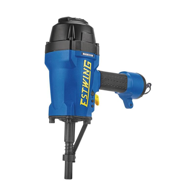 Clavadora neumática de concreto de 3 pulgadas con un solo pasador de la marca Estwing con adaptador giratorio industrial de 1/4 de pulgada NPT y bolsa - ESSCP.
