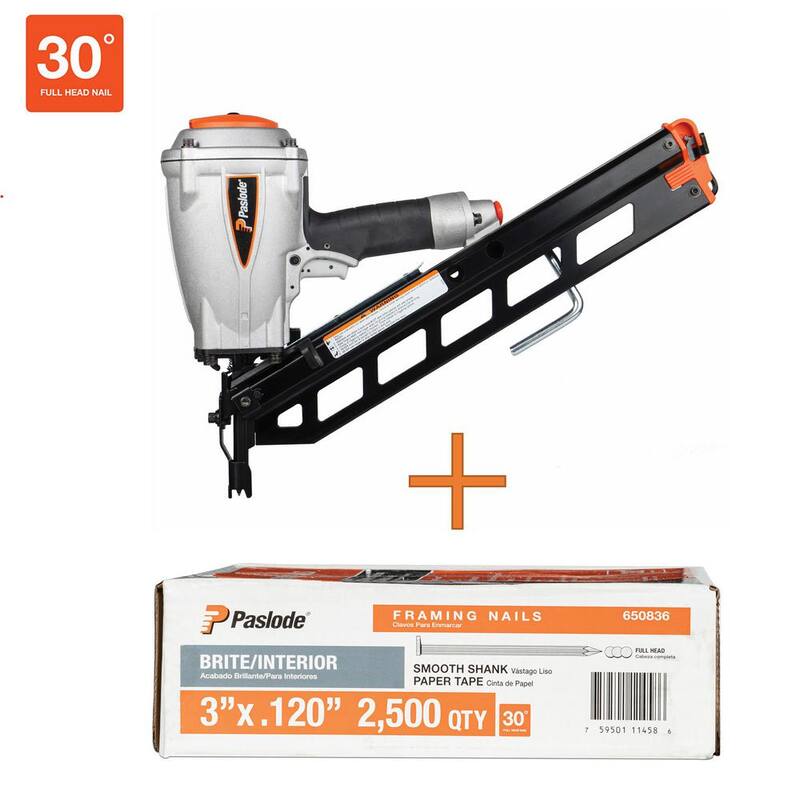 Kit combinado de clavadora neumática Paslode PowerMaster Plus de 30 grados - 9993