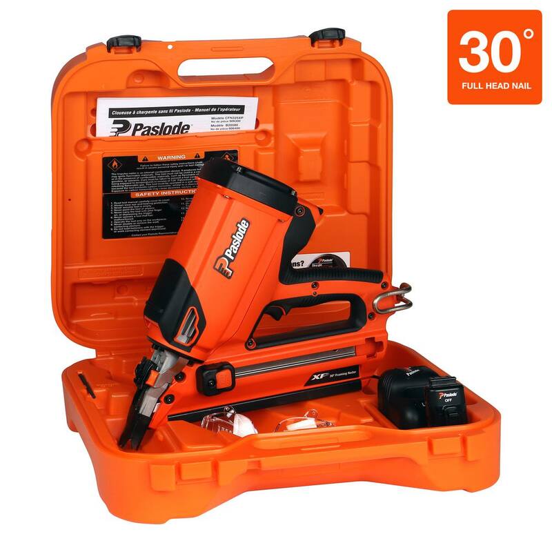 Kit combinado de clavadora inalámbrica Paslode CFN325XP con batería de iones de litio de 30 grados, incluye Brite FNP - 906300FN