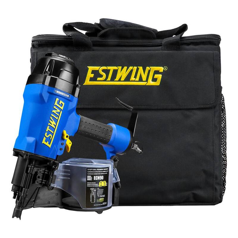 Clavadora neumática de bobina para marcos de 15 grados con ajuste giratorio industrial de 1/4 de pulgada NPT y bolsa - ECN90