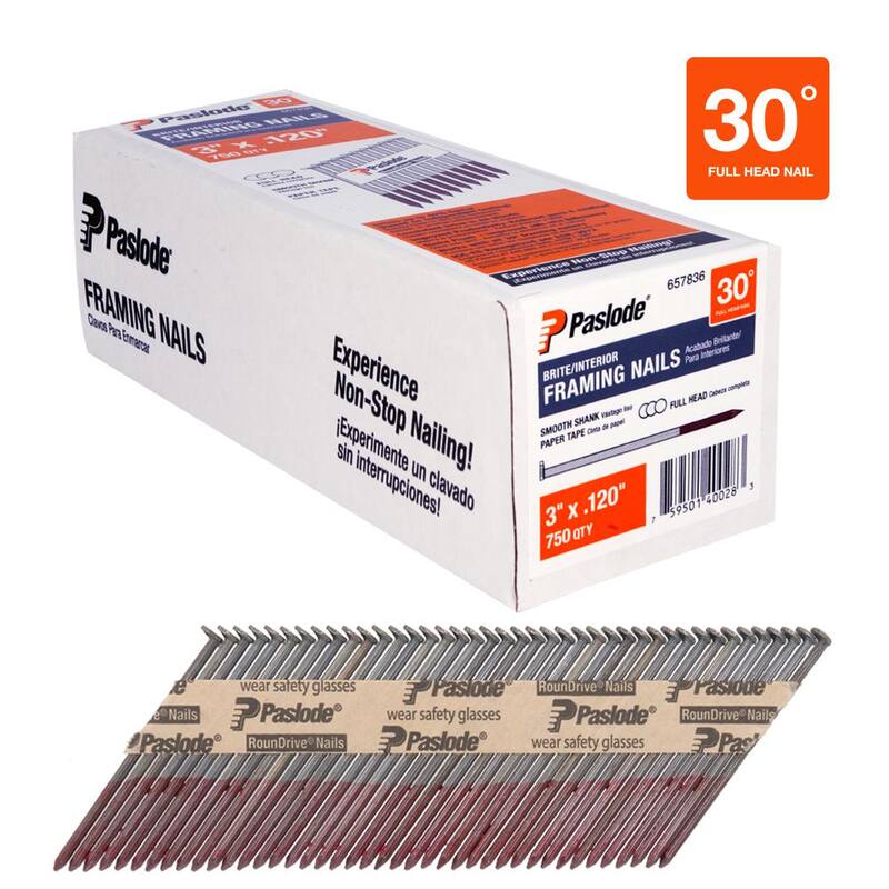 Paslode CFN325XP Batería de iones de litio 30 grados Clavadora inalámbrica combo kit incluye 750Pk Brite Clavos para marcos - 906300B
