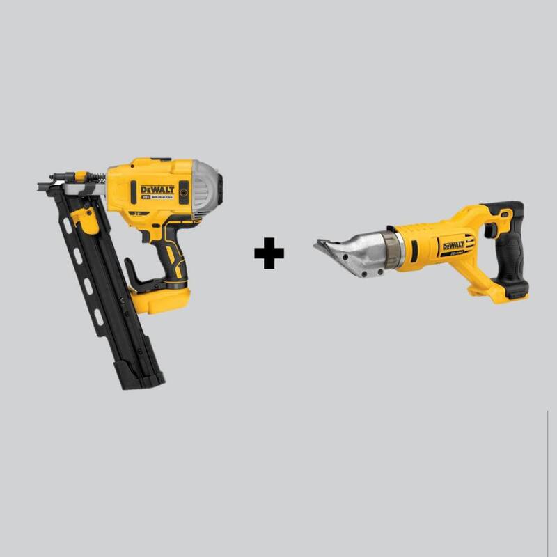 Clavadora de armazones sin escobillas inalámbrica DEWALT 20V MAX XR de 2 velocidades y 21° con cinta de plástico y cortadora de cabezal giratorio de calibre 18 (Solo herramientas) - DCN21PLBW491B