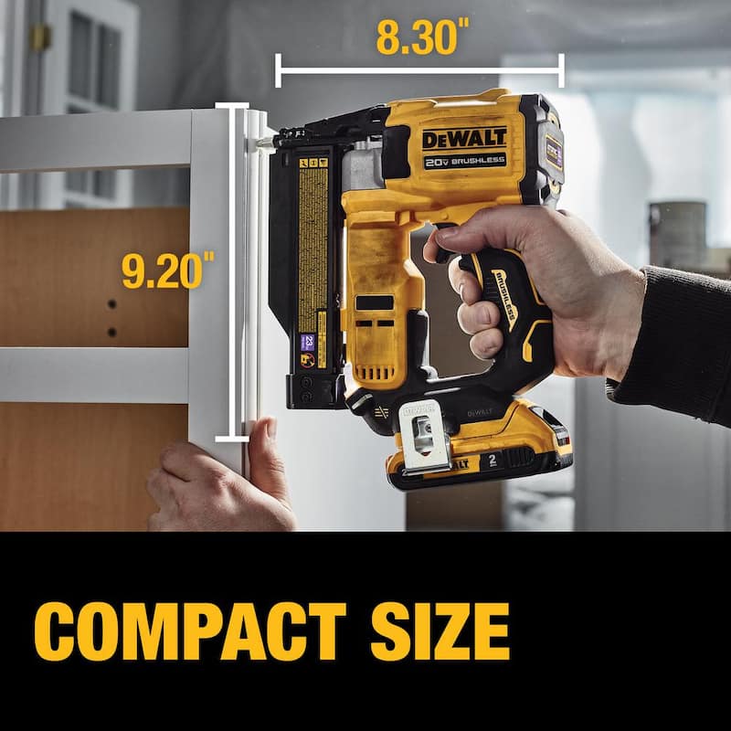 DEWALT ATOMIC 20V MAX Clavadora de chapa de 23 calibres inalámbrica de iones de litio con batería de 2.0Ah y cargador - DCN623D1