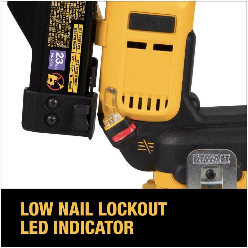 DEWALT ATOMIC 20V MAX Pistola para clavos sin cable de 23 galgas con ion de litio (solo herramienta) - DCN623B