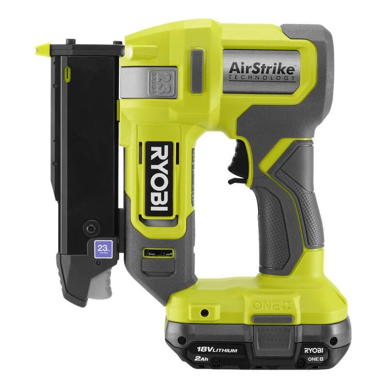 Kit de clavadora inalámbrica de calibre 23 sin cabeza RYOBI ONE+ 18V con batería de 2.0 Ah y cargador - PCL310K