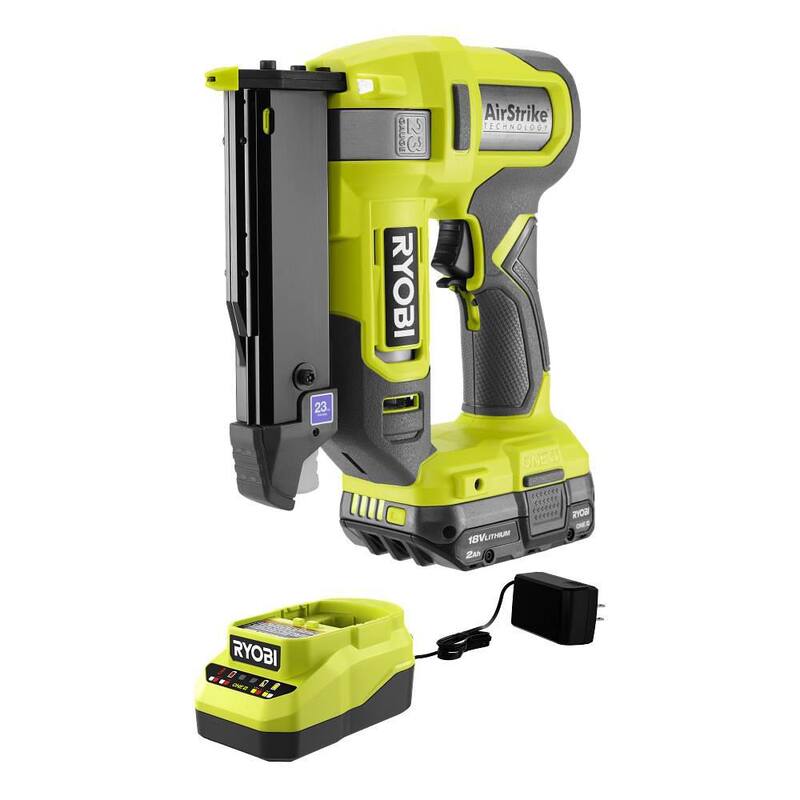 Kit de clavadora inalámbrica de calibre 23 sin cabeza RYOBI ONE+ 18V con batería de 2.0 Ah y cargador - PCL310K