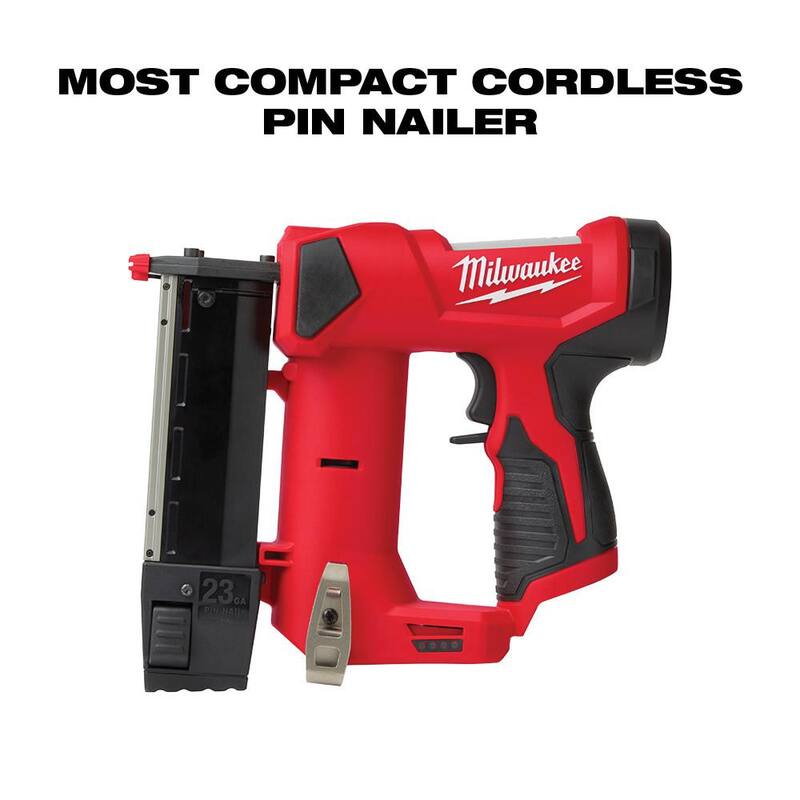 Kit de clavadora inalámbrica de clavos de pasador de 23-Gauge de 12 voltios Milwaukee M12 con clavadora de corona de 3/8 de pulgada inalámbrica de 12 voltios M12 - 2540-21-2447-20