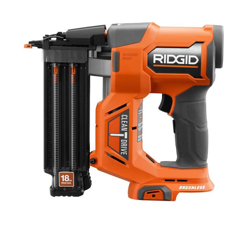 RIDGID 18V Inalámbrico 23-Gauge 1-3/8 pulgadas Pin Nailer sin cabeza con 18V Inalámbrico sin escobillas 18-Gauge 2-1/8 pulgadas Brad Nailer (Solo Herramientas) - R09898B-R09891B