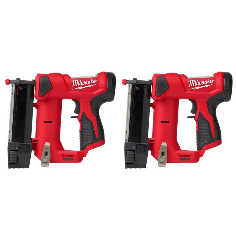 Milwaukee M12 12-Volt 23-Gauge Lithium-Ion Engrapadora Inalámbrica sin Cable (Sólo Herramienta) - Paquete de 2 - 2540-20-2540-20
